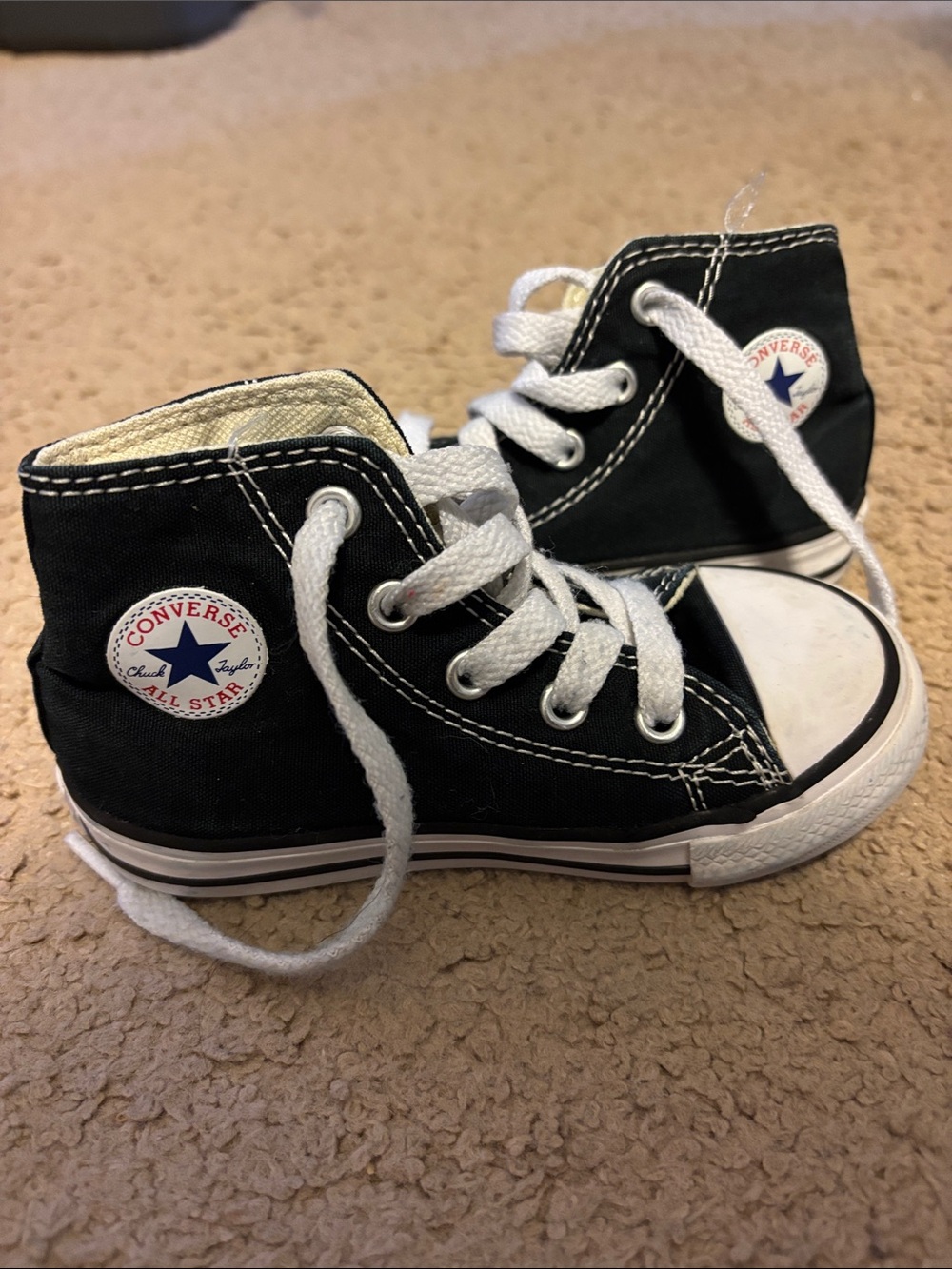 Converse Kids Black High-Top Sneakers with White Laces